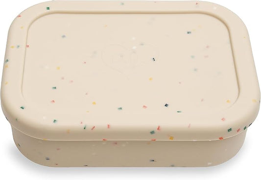 Leak Proof Bento Box Food-Grade Silicone Bento, BPA, Phthalate, Lead, & PVC Free - Bento Lunch Box for Daycare, Kids, & Adults - Leak Resistant Sets With Lids Snack Box Container (Beige)