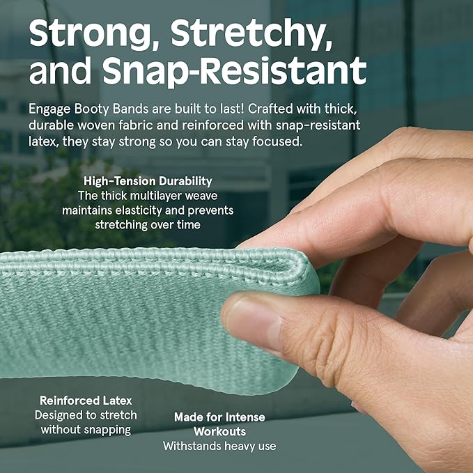 Retrospec Engage Booty Bands Resistance Band Set for Working Out & Exercise - Lightweight & Portable for Men & Women