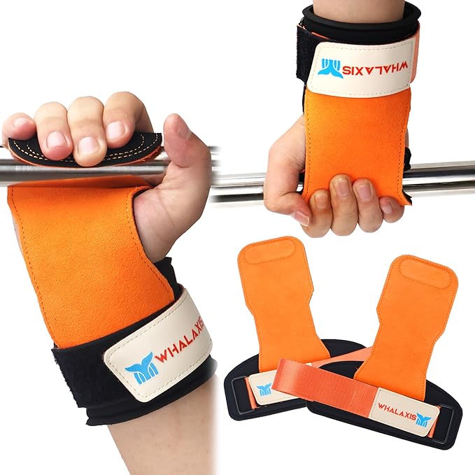 Weight Lifting Straps:3-ply Genuine Cowhide,Thickened SBR Pads, Anti-Snap Design ,Wrist Straps for Deadlifts,Weightlifting,Rows and Pull-Ups, Grip Straps Provide Ultimate Wrist Protection & Grip Booster