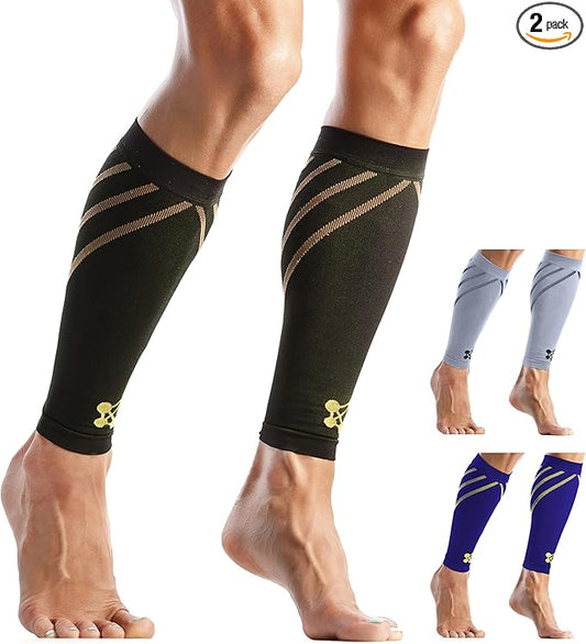 Calf Compression Sleeve - Leg Compression Sleeves for Shin Splints, Varicose Vein Compression Leg Sleeve for Women & Men, Calf Sleeves for Runners, 20-30mmHg - XL