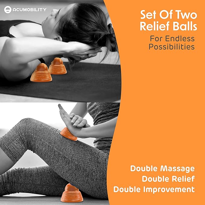 Acumobility Massage Ball Roller 2 Pack - Trigger Point - Massage Balls Massage Roller Ball - Foot Massage Ball - Physical Therapy Ball