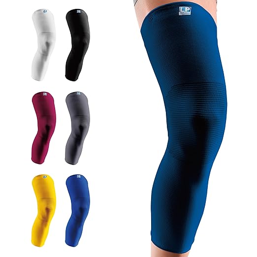 LP SUPPORT 667 Compression Sleeve Leg Full Length for Sports, Cycling, Running, Basketball, for Men Women (Dark Blue, XL, 1pcs)