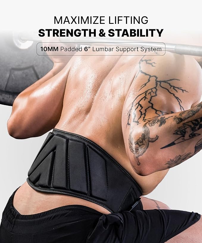 DMoose Fitness Weight Lifting Belt for Squats, Deadlift & Intense Workout - 6" Adjustable Fit Auto Lock Weightlifting Belt for Men & Women - Neoprene Gym Belts for Stability & Lumbar Back Support