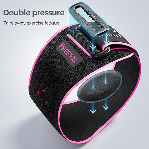 FREETOO Elbow brace for Tendonitis and Tennis Elbow for Women Men, Golfers Elbow Brace for Women for Pain Relief, Adjustable Tennis Elbow Support Band for Epicondylitis, Basketball, Exercise Pink S/M