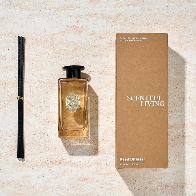 M&SENSE 10.14 oz Large Reed Diffuser Set | Fresh Grapefruit Scent Home Oil Diffuser with Sticks |Hotel Collection Non-Toxic Essential Oil |for Bedroom Bathroom Living Room