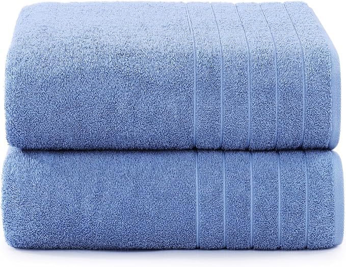 Casa Platino 2 Pack Bath Sheet Sets, 36"x72" Hotel Towels, 100% Cotton, Quick Dry, Soft - Cerulean Blue