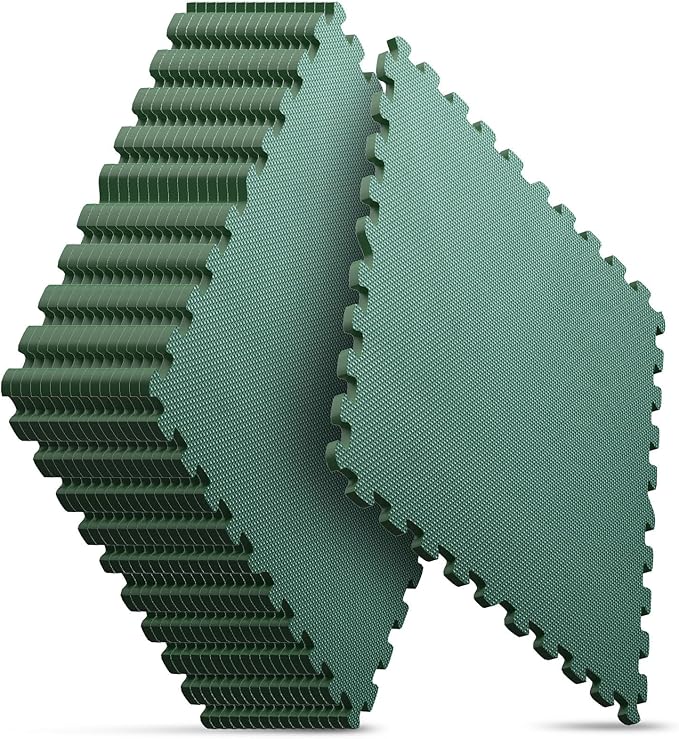 Home Gym Mat, Puzzle Exercise Mat, EVA Interlocking Foam Floor Tiles for Home Workout Equipment and Kids' Play Areas - Blue, 24 in x 24 in x ½ in - (Green, 16 Pack(64 SQ FT))