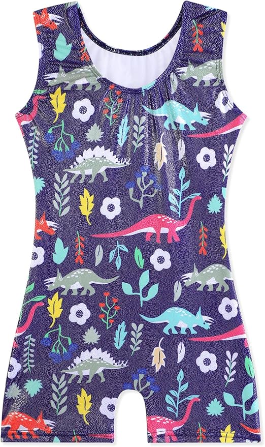 EQSJIU Leotards for Girls Gymnastics Sleeveless Sparkly Toddler Tumbling Outfits Dance Clothes Biketards for Kids 1-10 Years
