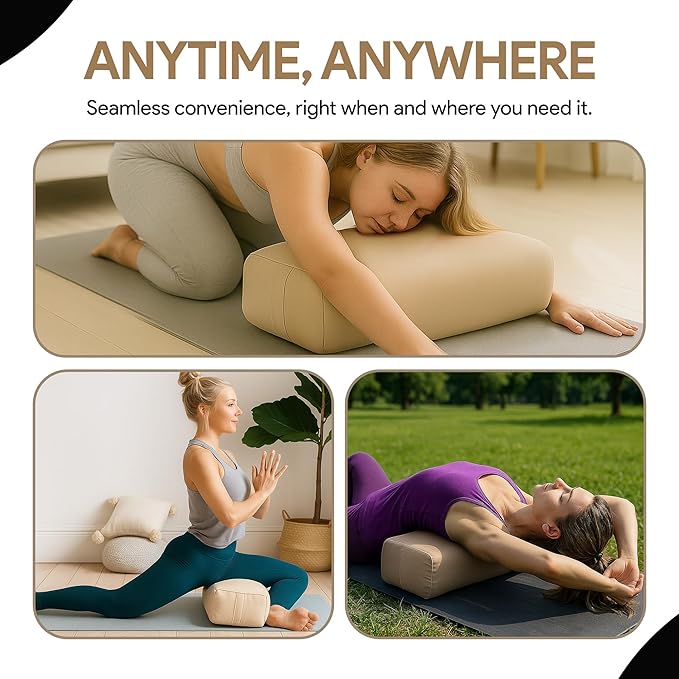 Yoga Bolster Pillow Rectangular Meditation Cushion Cotton