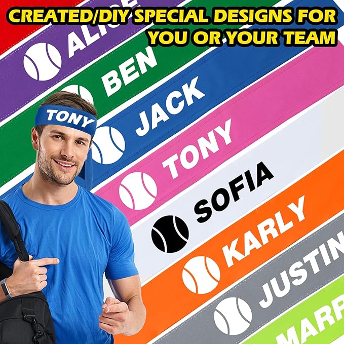 ONUPGO 18Pcs Head Ties for Men Women, Adjustable Headbands Sports Sweatband Ninja Ties Head Band, Sweat Wicking Workout Headband for Sports, Running, Tennis, Yoga, Soccer, Karate