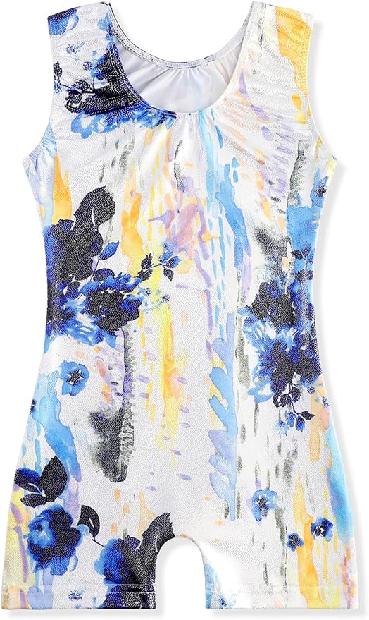 EQSJIU Leotards for Girls Gymnastics Sleeveless Sparkly Toddler Tumbling Outfits Dance Clothes Biketards for Kids 1-10 Years