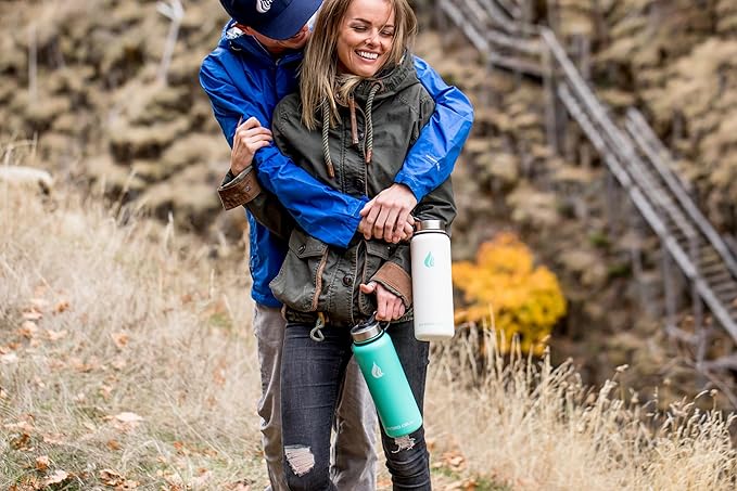 HYDRO CELL Stainless Steel Insulated Water Bottle with Straw - For Cold & Hot Drinks - Metal Vacuum Flask with Screw Cap and Modern Leakproof Sport Thermos for Adults (Teal 40oz)