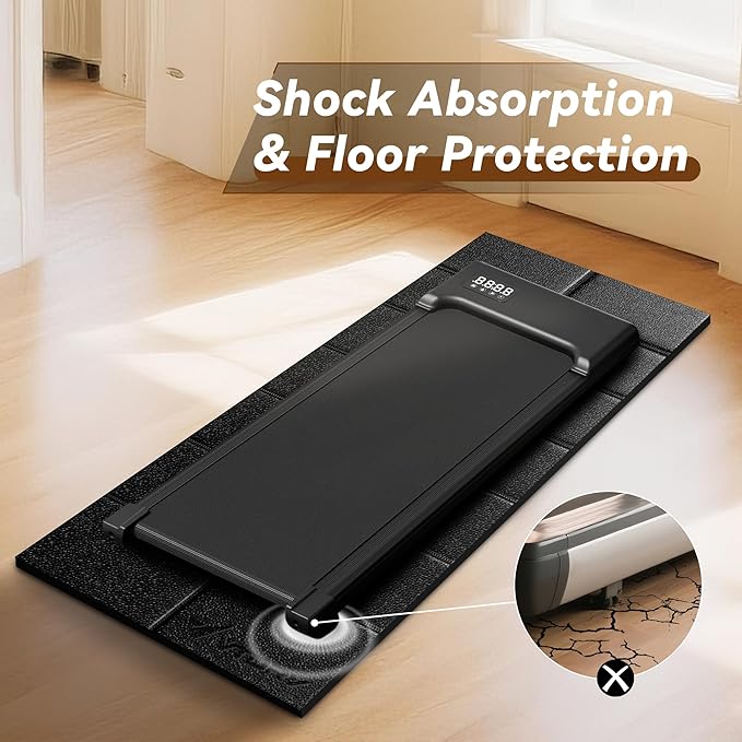 Walking Pad Mat for Carpet, Treadmill Mat for Hardwood Floors, Bike Mat Compatible with Peloton – Non-Slip Exercise Mat, Shock Absorbing & Floor Protection for Home Gym Use
