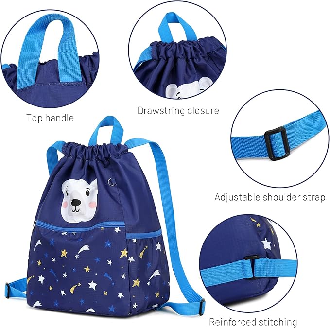 Giraffe Drawstring Back Kids Drawstring Bags Rainbow Gym String Backpack Bulk for Girls Boys Dance Waterproof Nylon Sports Giraffe One Size Orange