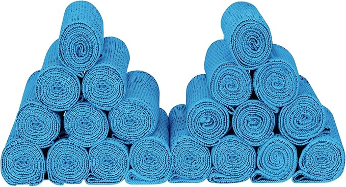 Cooling Towel 20 Pack (40"x12") Ice Towels, 160GSM Soft Breathable, Super Absorbent, Quick Cold Towel, for Bowling, Yoga, Travel, Camping, Golf, Football, Hiking, Outdoor Work