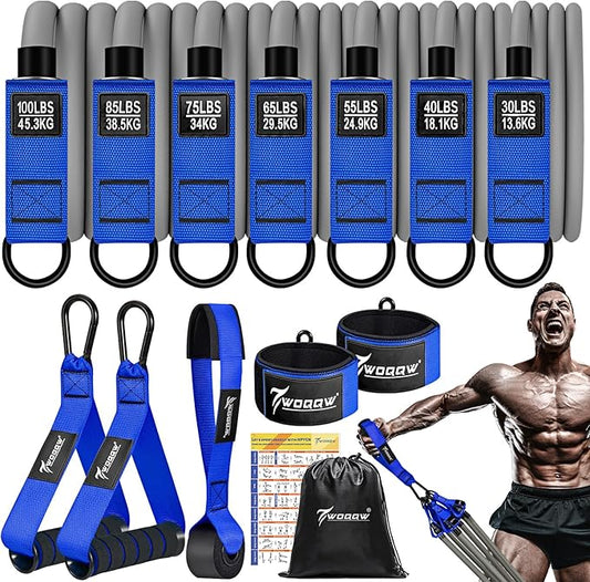 Heavy Resistance Bands for Working Out, 350lbs/450lbs Exercise Bands with Handles, Workout Bands Set for Men, Fitness Weight Bands for Muscle Strength Training, Stretching, Slim, Home Gym Equipment