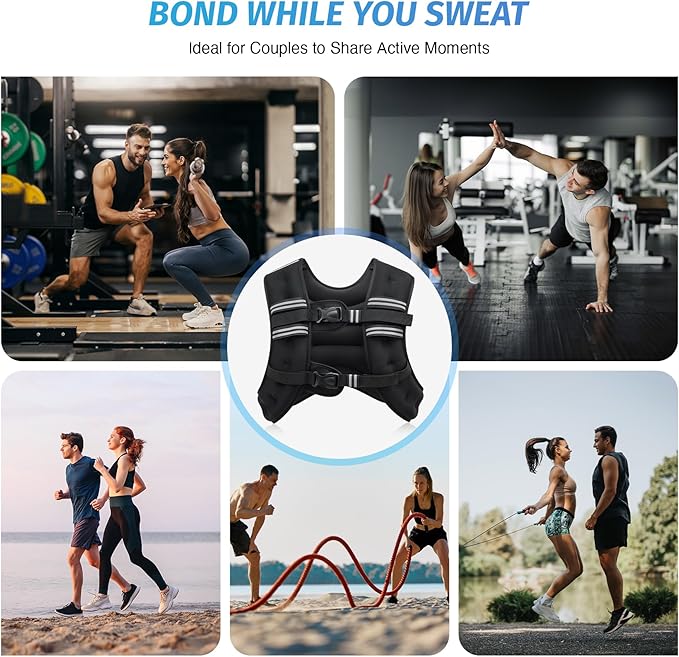 ZELUS Weighted Vest, 6lb/8lb/12lb/16lb/20lb/25lb/30lb Weight Vest with Reflective Stripe for Workout, Strength Training, Running, Fitness, Muscle Building, Weight Loss, Weightlifting