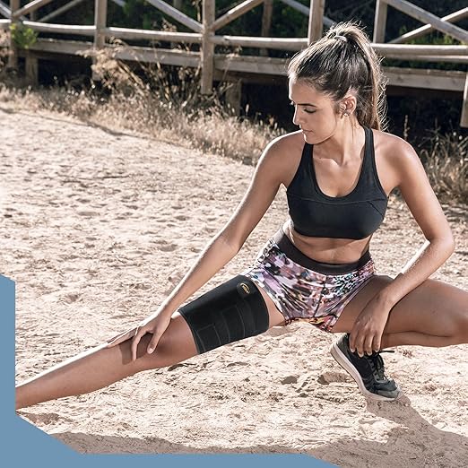 Hamstring Compression Sleeve with 3 Adjustable Straps,Thigh Compression Sleeve for Men Women,Thigh Wrap Compression for Pulled Hamstring,Groin ,Quad,Hamstring Brace for Hamstring Injury, Leg Brace for Upper Thigh support (Black, X-Large)