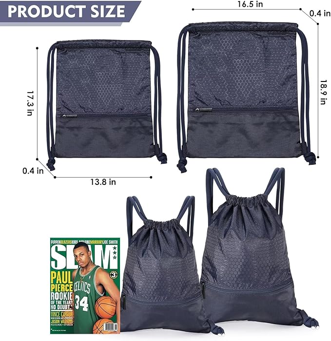 GAENMESH Drawstring Backpack Bag for Sports Lightweight Foldable Gym Bag with Sturdy Draw Cord Shoulder Strap Hiking Travel Camping