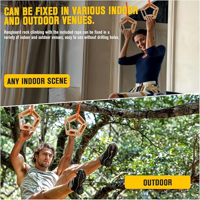 CMOOD Hangboard, Hangboard Rock Climbing for Climbing, Home Training, Finger Strengthener, Pull-up Grip Arm Training Portable Finger Board Rock Climbing Holds Indoor and Outdoor