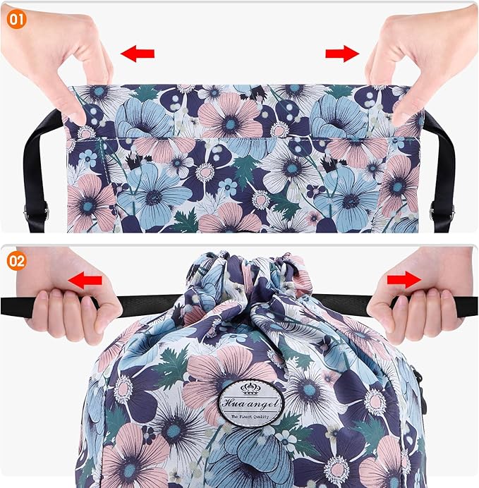 HUA ANGEL Drawstring Backpack Bag, Sport Gym Sackpack Lightweight Small Gym Bag for Men Women Pull String Sport Beach Bag