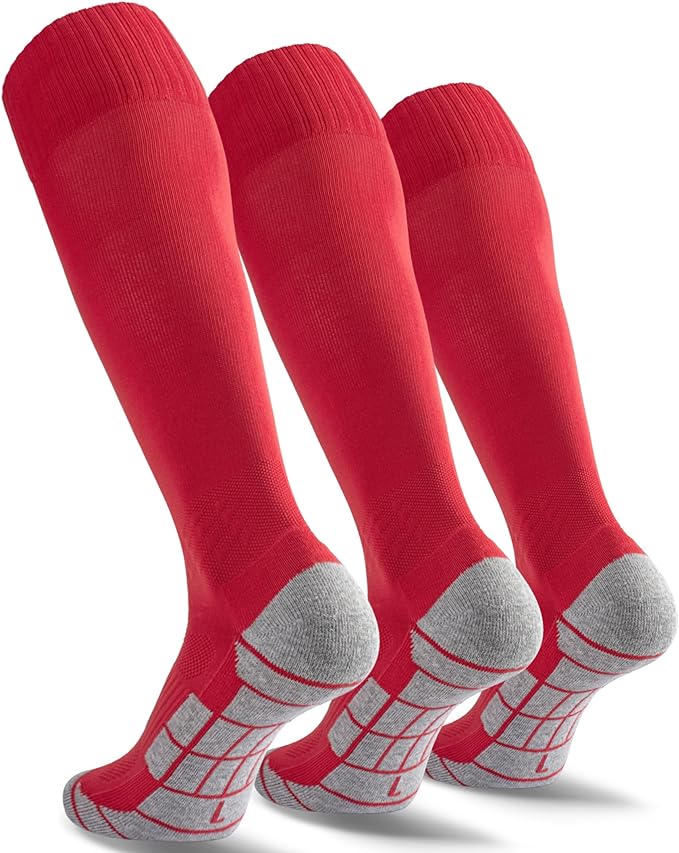 CWVLC Soccer Socks (1/3/5 pairs) Team Sport Knee High Socks for Adult Youth Kids
