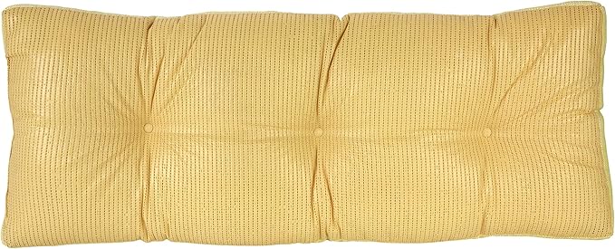Klear Vu The Gripper Omega Non-Slip Tufted Bench Cushion for Indoor Furniture, Entryway Storage, Bay Window, 35 Inches, Solid Yellow