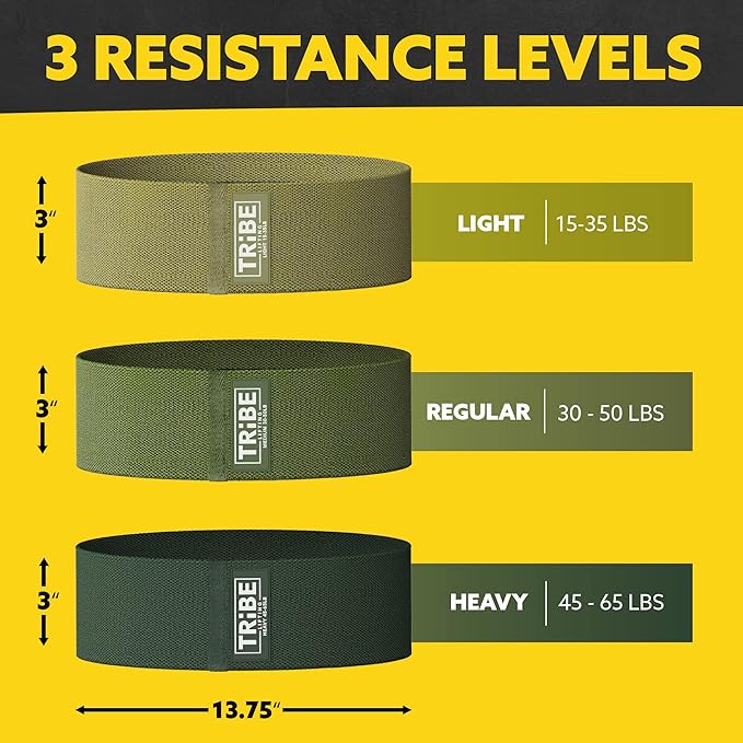 Fabric Resistance Bands for Working Out - Booty Bands for Women and Men - Exercise Set for Legs and Butt - Fitness Bands (Set of 8)