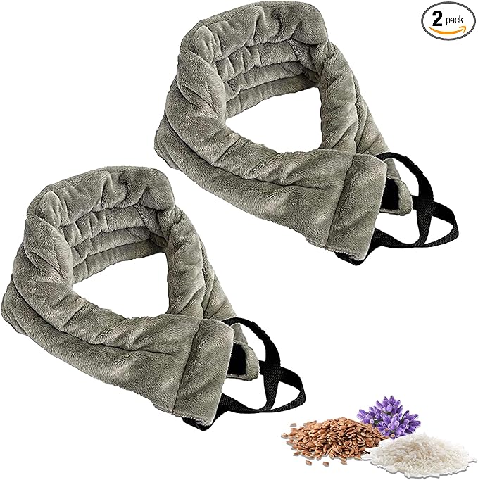 Microwavable Heating Pads For Neck Pain Relief, Back Pain, Shoulder Pain Relief - Microwave Heating Pad For Cramps And Muscle Relief, Hands-Free Heat Pack For Tense Muscle - 2 Packs - Lavender Scented