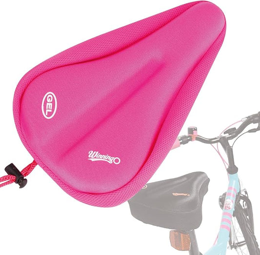 Gel Kids Bike Seat Cushion Cover, Anti-Slip Child Bike Seat Cover Comfortable Adjustable Small Bicycle Saddle Pad, 9'' X 6''