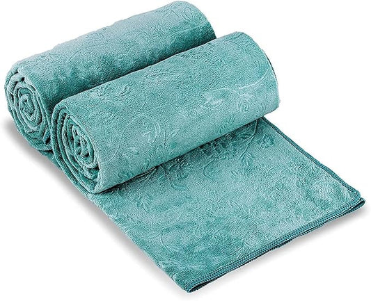 JML Microfiber Bath Towels, Oversized Bathroom Towel 2 Pack 40" x 80", Super Absorbent and Fast Drying, Soft Large Microfiber Bath Sheet for Beach, Sport, Fitness, Yoga, Green