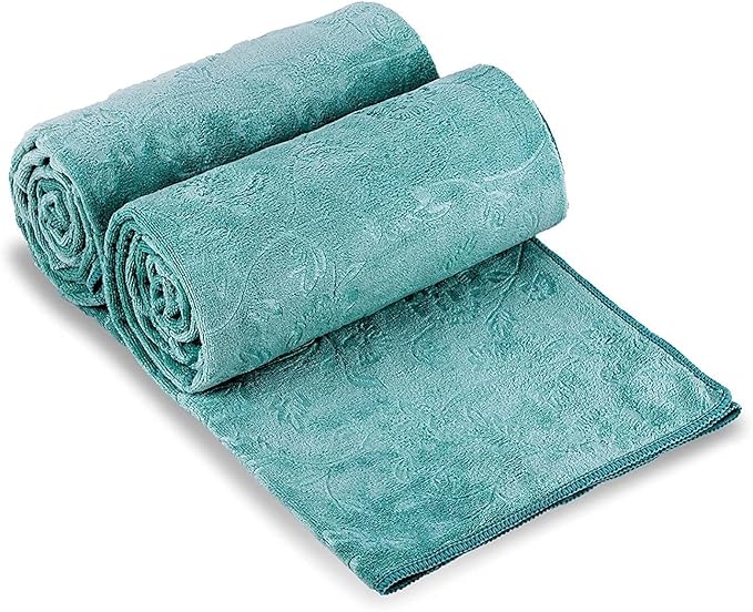 JML Microfiber Bath Towels, Bath Sheet 2 Pack(35" x 70"), Oversized, Soft, Super Absorbent and Fast Drying Extra Large Bathroom Towels for Body, Sport, Fitness, Yoga, Green