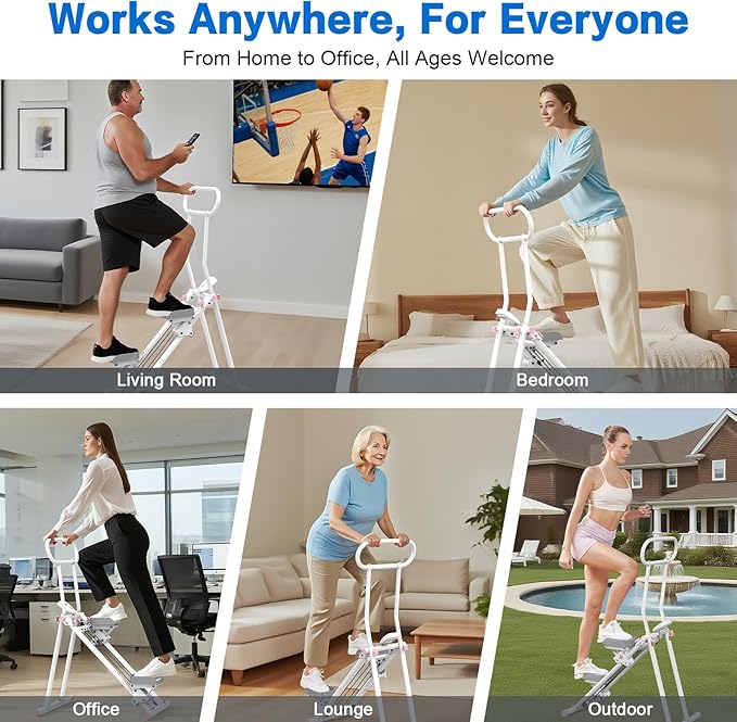 HXD-ERGO Stair Stepper for Home Gym,Folding Vertical Climber Cardio Exercise Machine,Stair Climber for Full Body Workout with Adjustable Handlebar for Women & Men