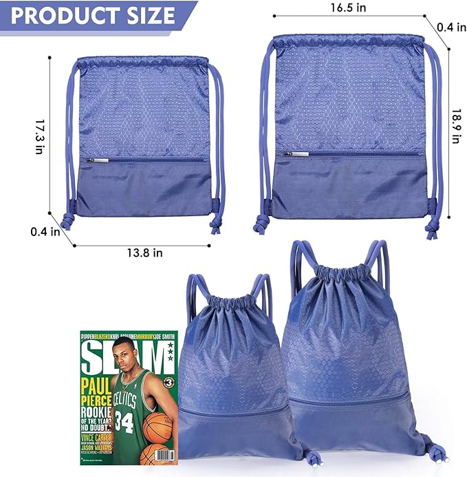 GAENMESH Drawstring Backpack Bag for Sports Lightweight Foldable Gym Bag with Sturdy Draw Cord Shoulder Strap Hiking Travel Camping