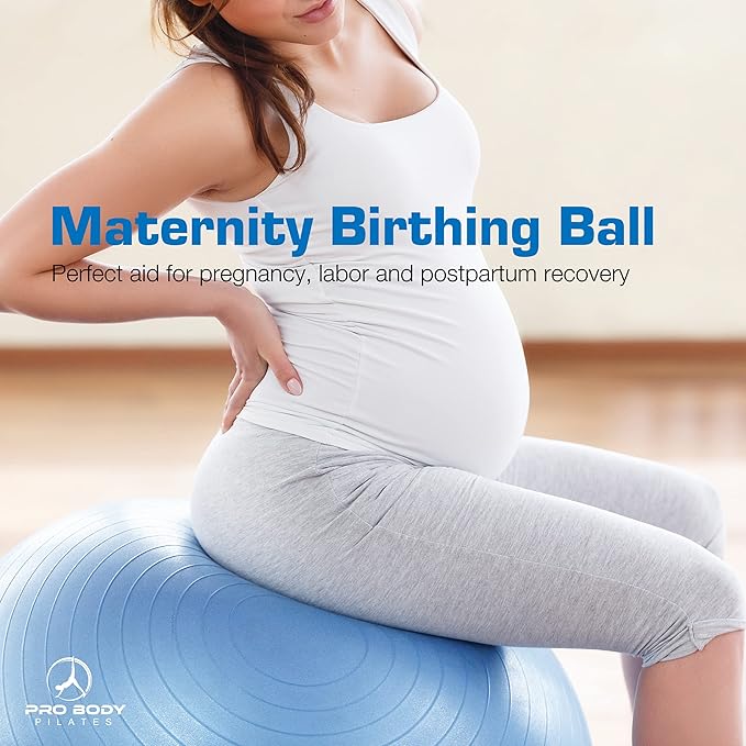 ProBody Pilates Yoga Ball - Exercise Balls, Various Sizes, for Stability, Pregnancy, Workout & Physical Therapy