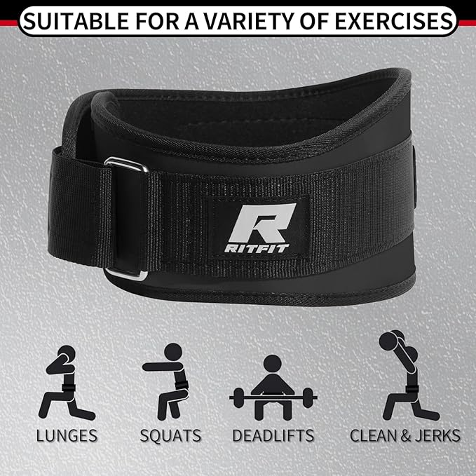 RitFit Weight Lifting Belt - Great for Squats, Lunges, Deadlift, Thrusters - Men and Women - 6 Inch Black/Camouflage