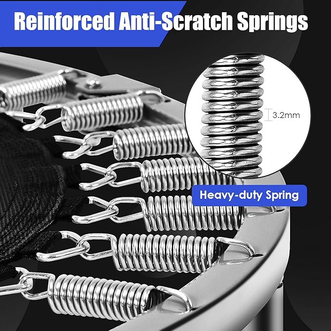 GYMAX Rebounder Trampoline for Adults, Mini Exercise Trampoline with Safety Pad, Foldable Rebounding Fitness Trampoline for Indoor/Outdoor, Small Workout Trampoline for Adults (Blue)