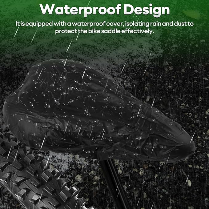 New Gel Bike Seat for Men & Women, Mjkeomo Waterproof Bicycle Seat Breathable Mountain Bike Saddle Gel Bicycle Saddle for MTB, BMX, Road Bike, City Bikes, Exercise Bikes