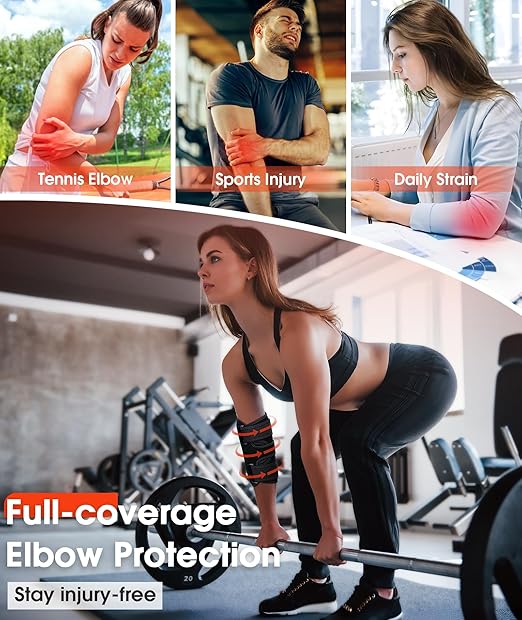 Elbow Brace for Cubital Tunnel & Ulnar Nerve Support – Adjustable Night Splint for Tennis Elbow, Tendonitis & Nerve Pain – Comfortable Elbow Stabilizer for Men & Women Fit Most