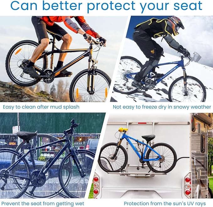 Waterproof Seat Bicycle Covers for Multiple Bicycles and E-Bikes Heavy Duty Rain Cover Durable Outdoor Protection Unisex Bicycle Seat Cushion Protectors
