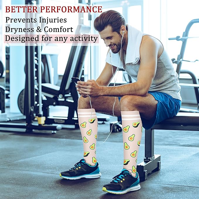 CHARMKING Compression Socks for Women & Men Circulation (8 Pairs) 15-20 mmHg is Best Support for Athletic Running,Hiking