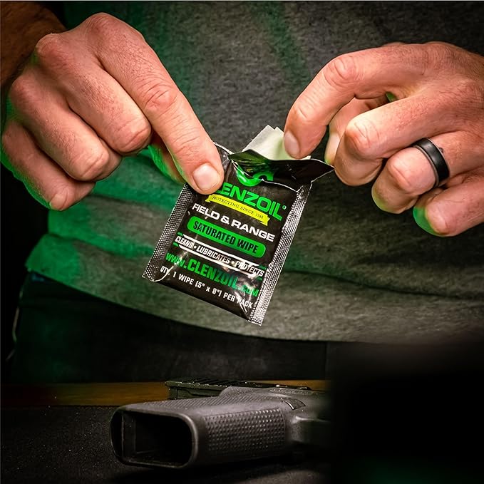 CLENZOIL Field & Range Single-Use Saturated Gun Oil Wipe Packets | Individual CLP Wipes | One-Step Gun Cleaning Oil & Lubricant Field Wipes for Hunting | 5Pk, 10Pk, and 20Pk Options