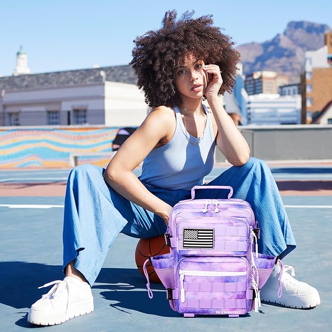 15L Mini Tactical Backpack Small Tactical Backpack for Women, Military Backpack for Gym, Hiking, Daily (Purple Nebula-15L)