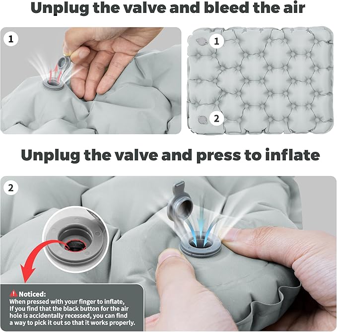 EULANT Lightweight Inflatable Seat Cushion Waterproof Air Cushion,Portable Travel Cushion Suitable for Camping Hiking Climbing Bleacher, Home and Office