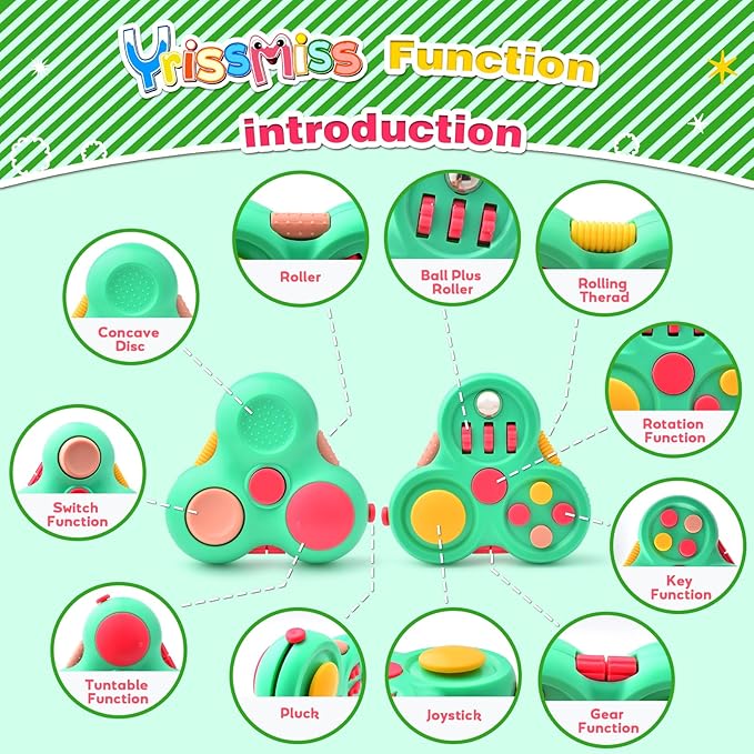 Fidget Toys for Adults,3PCS Fidget Pad Easter Basket Stuffers for Boys Girls,Sensory Toys Stress Relief Cube Clicker Controller,ADHD Autism Fidget Spinner for Office Desk Travel Games