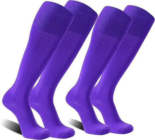 FOOTPLUS Baseball Softball Socks, Unisex Over Knee High Solid Sports Rugby Soccer Homecoming Socks