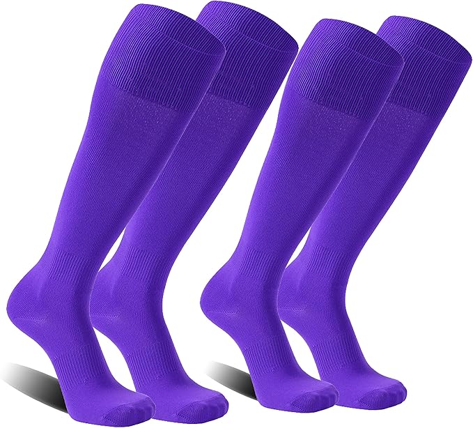 FOOTPLUS Baseball Softball Socks, Unisex Over Knee High Solid Sports Rugby Soccer Homecoming Socks