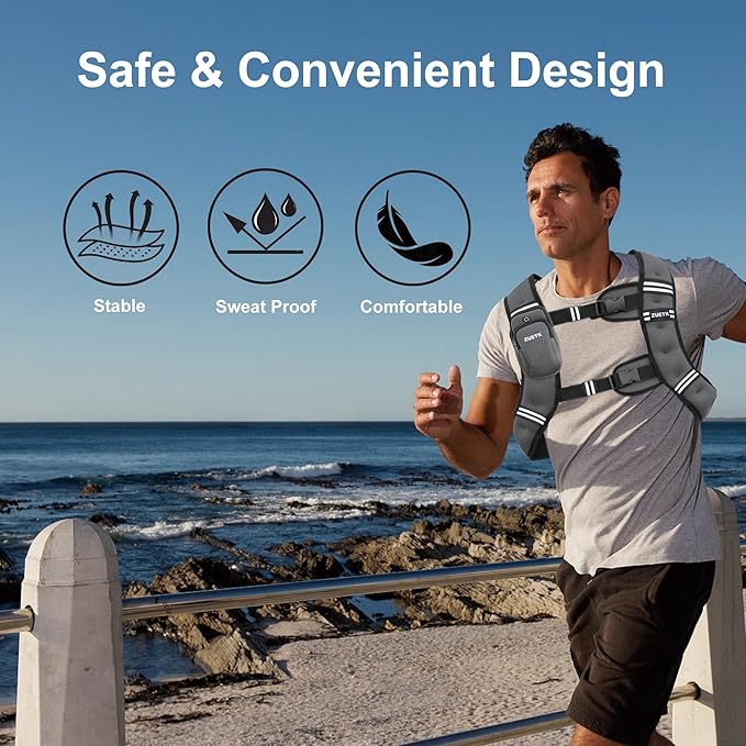 Weighted Vest, 6lb/8lb/12lb/16lb/20lb/25lb/30lb Weight Vest with Reflective Stripe, Weighted Vest for Men Women Workout Equipment for Strength Training, Running, Jogging, Fitness, Weight Loss