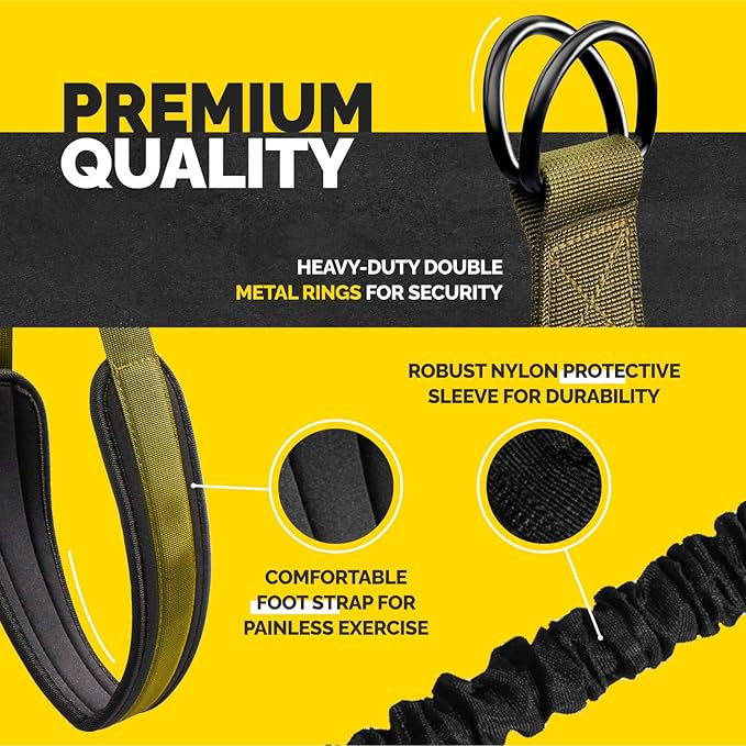 Pull Up Assistance Bands Set - 4 Heavy-Duty Pull Up Bands, Height Adjustable Strap & Comfortable Foot Strap - Stackable Pull Up Resistance Bands for Pull Ups