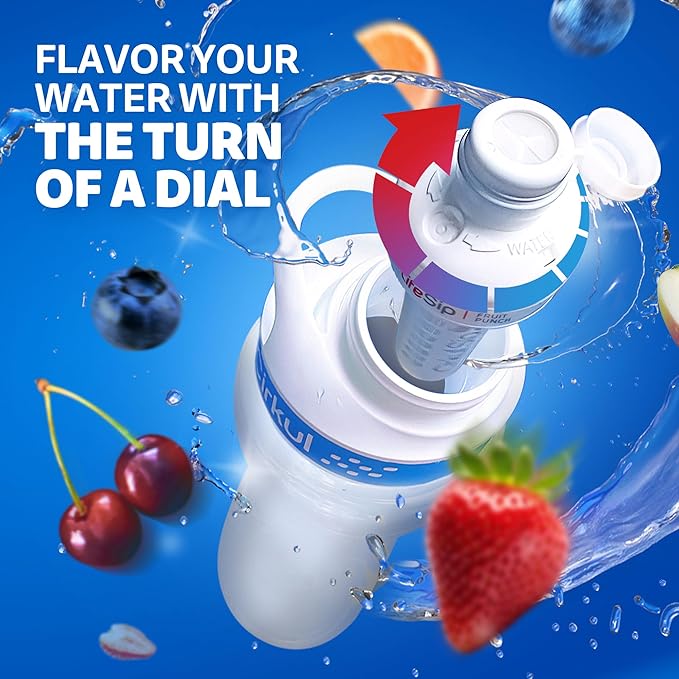 Cirkul 32oz. Rose Gold Stainless Steel Water Bottle Starter Kit with Rose Gold Lid and 2 Flavor Cartridges (1 LifeSip Strawberry, 1 GoSip Passion Fruit Dragon Fruit) No Sugar, Zero Calorie Drink Mix